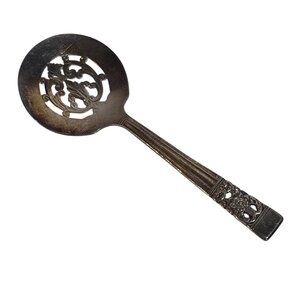 Community Plate Bon Bon Spoon Silver Plate Pierced Ornate Floral Filigree Handle